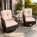 3 Piece Wicker Patio Furniture Set, Outdoor Swivel Chairs Set of 2