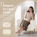 Beige Upholstered Accent Chair With Ergonomic Back