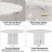 47" White Faux Marble round Dining Table with Storage for Dining Room