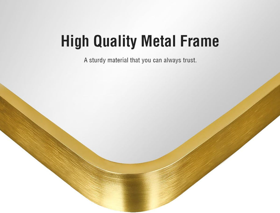 Floor Mirror, Full Length Mirror with Stand, Arched Wall Mirror, Gold Floor Mirror Freestanding, Wall Mounted Mirror for Bedroom Living Room, Gold