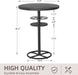 36” High Top Bar Table, Sturdy Frame with Metal Base for Cocktail, Pub, Easy Assembly, Matte Black