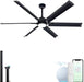 Brushed Aluminum Smart Ceiling Fan Featuring Remote
