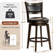 26" Swivel Barstools Set of 2, Counter Height Stool with Back