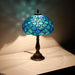 Tiffany Style Stained Glass Table Lamp Sea Blue Pearl 18.5 Inch