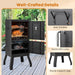 Outdoor Smoker with Double Doors, 2 Detachable Grill Netting Smoking Racks, Charcoal Pan & Water Pan, 4 Air Vents, Thermometer, Vertical Charcoal Smoker for Barbecue Camping Backyard Grill