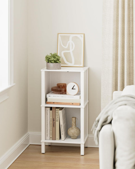 White Industrial Strength Bookshelf With Open Shelves