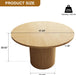 47 Inch round Dining Table, Farmhouse Fluted Dining Kitchen Table, Modern Wood Small Circle Dining Table for Kitchen Living Room, Natural
