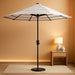 9-Ft Patio Umbrella, 8-Year Protection, Solstice Fade-Resistant Fabric, Crank Lift, Push-Button Tilt, Heavy-Duty Aluminum Frame, 6 Reinforced Ribs with Wind Vent, Grey/White Stripe