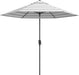9-Ft Patio Umbrella, 8-Year Protection, Solstice Fade-Resistant Fabric, Crank Lift, Push-Button Tilt, Heavy-Duty Aluminum Frame, 6 Reinforced Ribs with Wind Vent, Grey/White Stripe