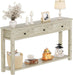 Farmhouse Console Table with 3 Drawers, 47 Inch Wood Sofa Table with Storage Shelf for Living Room, behind Couch, Entryway Table for Hallway, Living Room, or Foyer, Light Rustic Oak