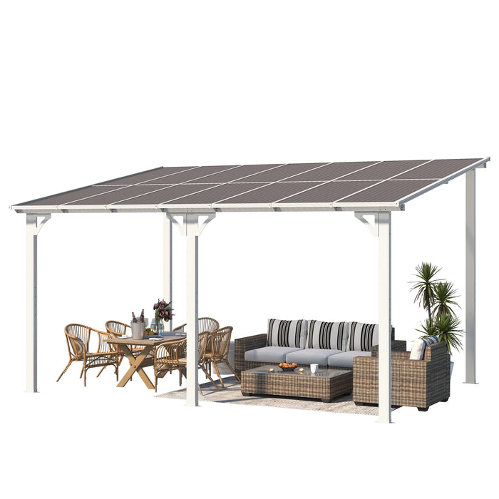 10' X 14' Hardtop Gazebo Outdoor Aluminum Pergola for Garden, Patio, Backyard-White