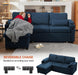 Cerulean Linen Convertible Sleeper Sofa With Pullout