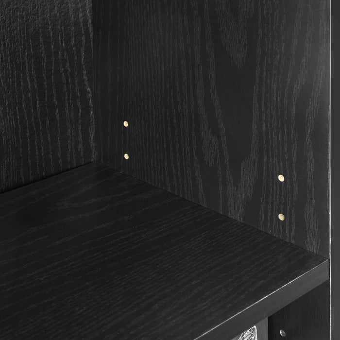 JAYA Simple Home 3-Tier Adjustable Shelf Bookcase, Black