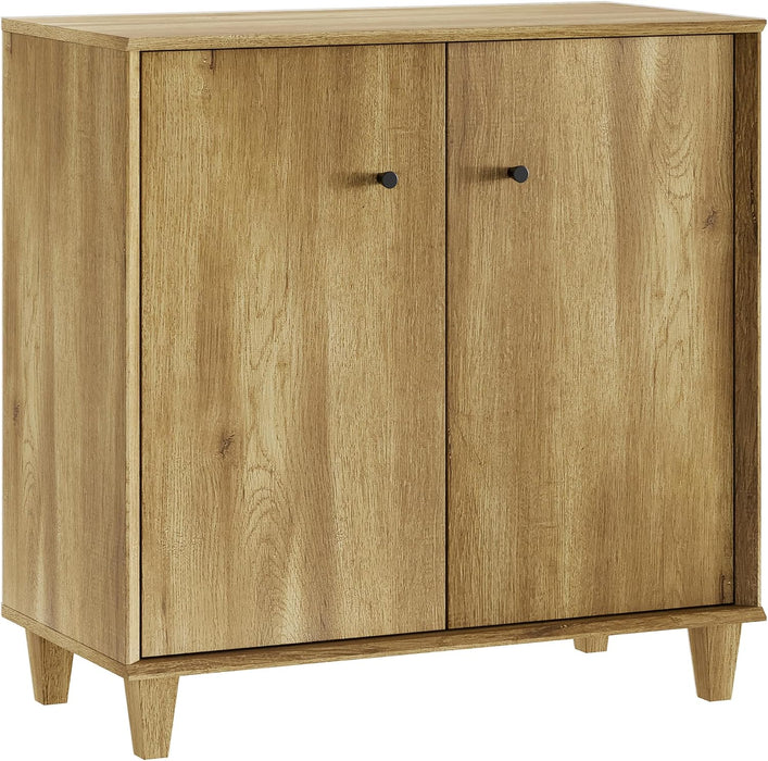 Sideboards Buffet Cabinet Wide Credenza Buffet Table with Adjustable Shelf, Modern Kitchen Accent Cabinet with Storage Compartments for Dining Room Living Room, Hallway, Oak Brown