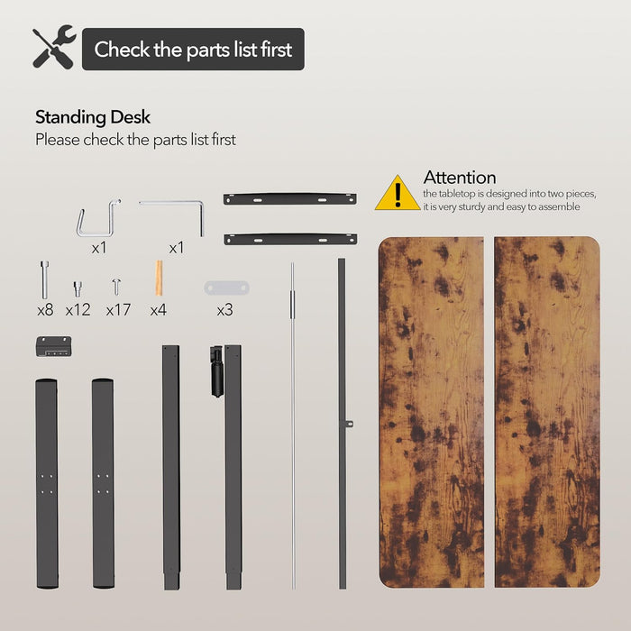 Electric Standing Desk Adjustable Height, Stand up Home Office Desk, 40X24 Inches Sit Stand Desk with Memory Preset, Rustic Brown