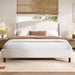 Cordo 44.50" H King Size Bed Set, Upholstered Platform Bed with Wingback Headboard, Solid Wooden Slats Panel Support, No Box Spring Needed, Easy Assembly, Beige