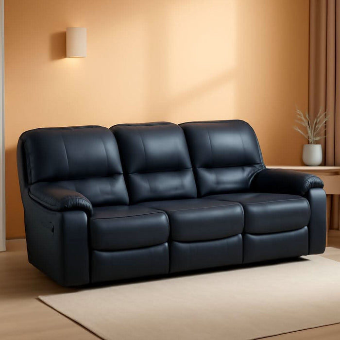 Leesworth Modern Power Reclining Sofa with USB Charging Ports, Blue