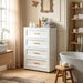 Tall White Dresser for Girls Bedroom,White Chest of Drawers for Bedroom,Metal Dressers for Kids Bedroom Living Room Hallway,Entryway, Nursy