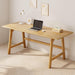 Solid Wood Writing Table - 60" W Minimalist PC Computer Desk, Oak