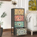 Mandala Fabric Drawers Dresser Narrow Chest Bedroom