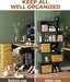 5-Tier Tall Bookshelf, S-Shaped Book Shelf Unit, Black