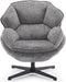 Swivel Accent Chair for Living Room, Upholstered Armchair with Metal Legs, Lounge Sofa Chair, Comfy Leisure Chairs for Bedroom Reading (Gray)