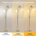 Gold Brass Brushed Floor Lamp, 3-Color Dimmable Bulb, 63" Tall