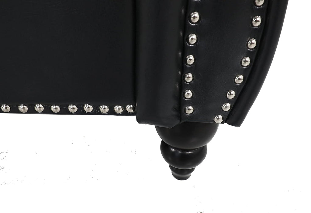 Sectional Modular Sofa Couches, PU Leather Modular Sofa Furniture Set Tufted Cushion Suitable for Small Space Configuration Sofa, Office Meeting Room Couch (PU Black, 1-2)