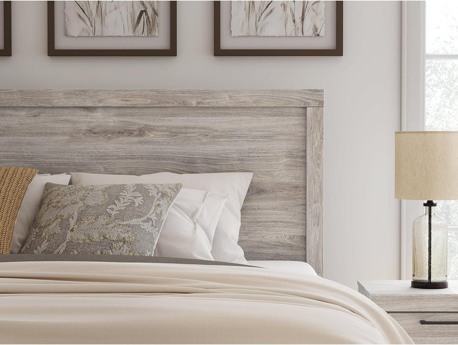 Signature Design by Ashley Jonnifer Full Panel Bed Frame, Light Gray Bedroom Furniture with Panel Headboard, Engineered Wood and Decorative Laminate, Relaxed Casual Style