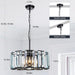 TwentyInch Modern Luxe OnyxBlack Crystal Chandelier FiveLight
