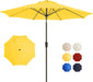 Patio Umbrella 9FT Outdoor Umbrella Patio for Garden Yellow | Large UPF50+ Fade-Resistant Design, Easy Push-Button Tilt & Crank, Heavy-Duty 8 Sturdy Ribs for Pool Backyard, Deck& Garden