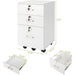 White Mobile File Cabinet, 3 Drawers, Lock
