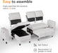 81" Sectional Sleeper Sofa with Pull Out Bed, L Shaped Sleeper Sofa, Pull Out Couch with Reclining Backrest, Reversible Storage Chaise, USB Ports, Tool-Free Assembly, Chenille Beige