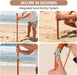7.3Ft Cream/White Boho Fringe Beach Umbrella, 8Mm Ribs, Sand Anchor