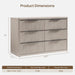 Bedroom Dresser with 6 Deep Wide Large Fluted Drawers for Closet
