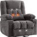 Massage Rocker Recliner Chair with Vibration Massage and Heat for Living Room Swivel Recliner Chair with Rocking Function and 2 Cup Holders, Side Pocket, USB Charge Port