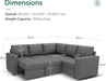  Dark Grey Sectional Sofa Bed Modular, L-Shaped, Storage