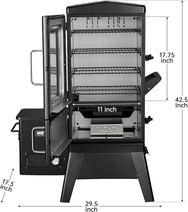 Vertical Pellet Smoker Grill with Digital Temperature Control, 4-Rack Electric BBQ Smoker with Meat Probe & Cover, 616 Sq.In Outdoor Pellet Grill for Smoking Brisket, Ribs, Chicken & Sausage