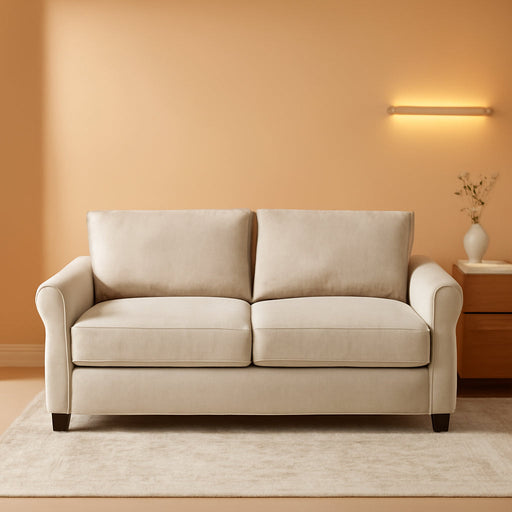 Beige Easy Assembly Loveseat Sofa