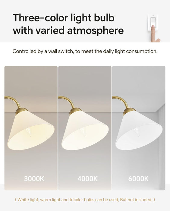 Linear Chandelier, Modern Chandelier for Dining Room Light Fixture, Dining Light Fixtures with Milk Glass Shade Pendant Lights Kitchen Island for Restaurant, Living Room (Gold, 2-Lights)