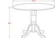 DMT-ABC-TP Dublin Kitchen Dining Table - a round Wooden Table Top with Dropleaf & Pedestal Base, 42X42 Inch, Wirebrushed Buttercream | Kitchen