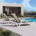 Lounge Chair Outdoor Set of 2 W/Armrest for Poolside, Khaki