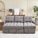 78.75" Sleeper Sofa Couch,Pull-Out Sofa Bed with USB and Tape-C Charging Ports, L-Shaped Sectionalsofa with Reclining Storage and Pocket for Living Room Apartment,Chenille(Dark Grey)