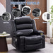 Rocker Recliner Chair with Heat and Massage, 360° Swivel Recliner Chairs for Adults, Oversized Recliner Single Sofa Seat with Cup Holders, Lazy Boy Recliner Single Sofa Seat, Black