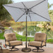 Rectangular Patio Umbrella, Table Market Umbrella with Tilt and Crank, Outdoor Umbrella for Garden, Deck, Backyard, Pool and Beach