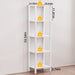 54In Tall Bookshelf 5-Tier Small Narrow Bookcase, Skinny Book Shelf for Small Space, Farmhouse Slim Shelf with Storage, Wood Freestanding Display Thin Bookshelves for Living Room, Office, White