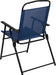 6 Piece Navy Patio Garden Set with Table, Umbrella and 4 Folding Chairs
