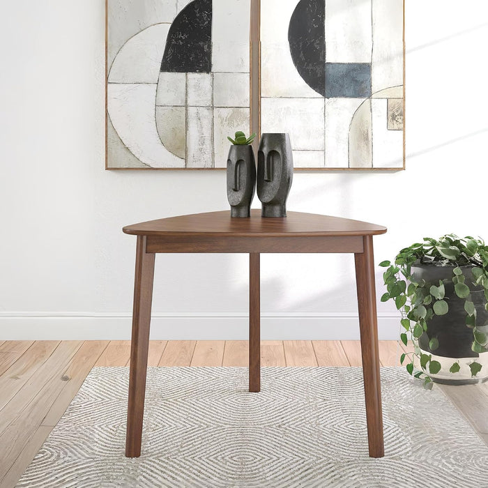 Signature Design by Ashley 1-Piece Small Triangle Dining Table, Seats 3 | Small Dining Table, Seats up to 3, Hardwood Solids with Mango Wood Veneer and MDF Substrates, Beveled Edge, Allstream Series