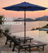 Patiokingdom 9FT Patio Outdoor Umbrella-Upf 50+ Sun Shade with Wind Vent, Push-Button Tilt & Smooth Crank Lift, Rust-Resistant Fiberglass Frame for Garden, Backyard,Yard