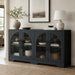 55" Sideboard Buffet Cabinet with Storage, Black